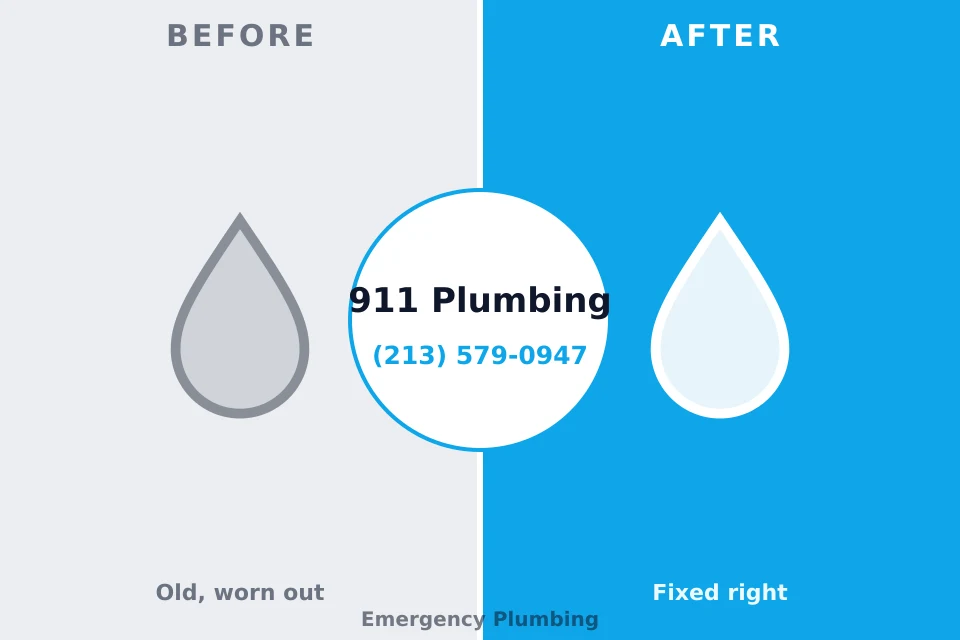 Before and after: plumbing repair Marengo, IA